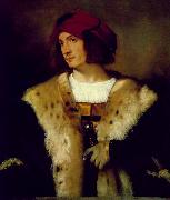 TIZIANO Vecellio Portrait of a Man in a Red Cap er oil painting on canvas